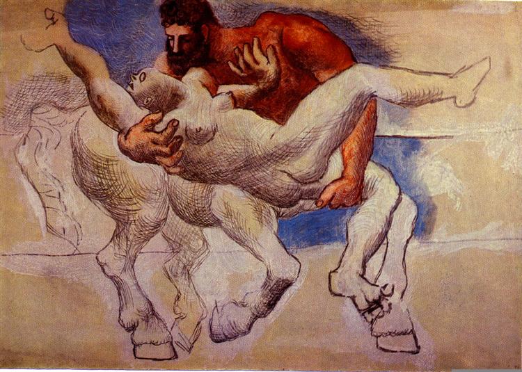Pablo Picasso Oil Painting Abduction Nessus And Deianeira